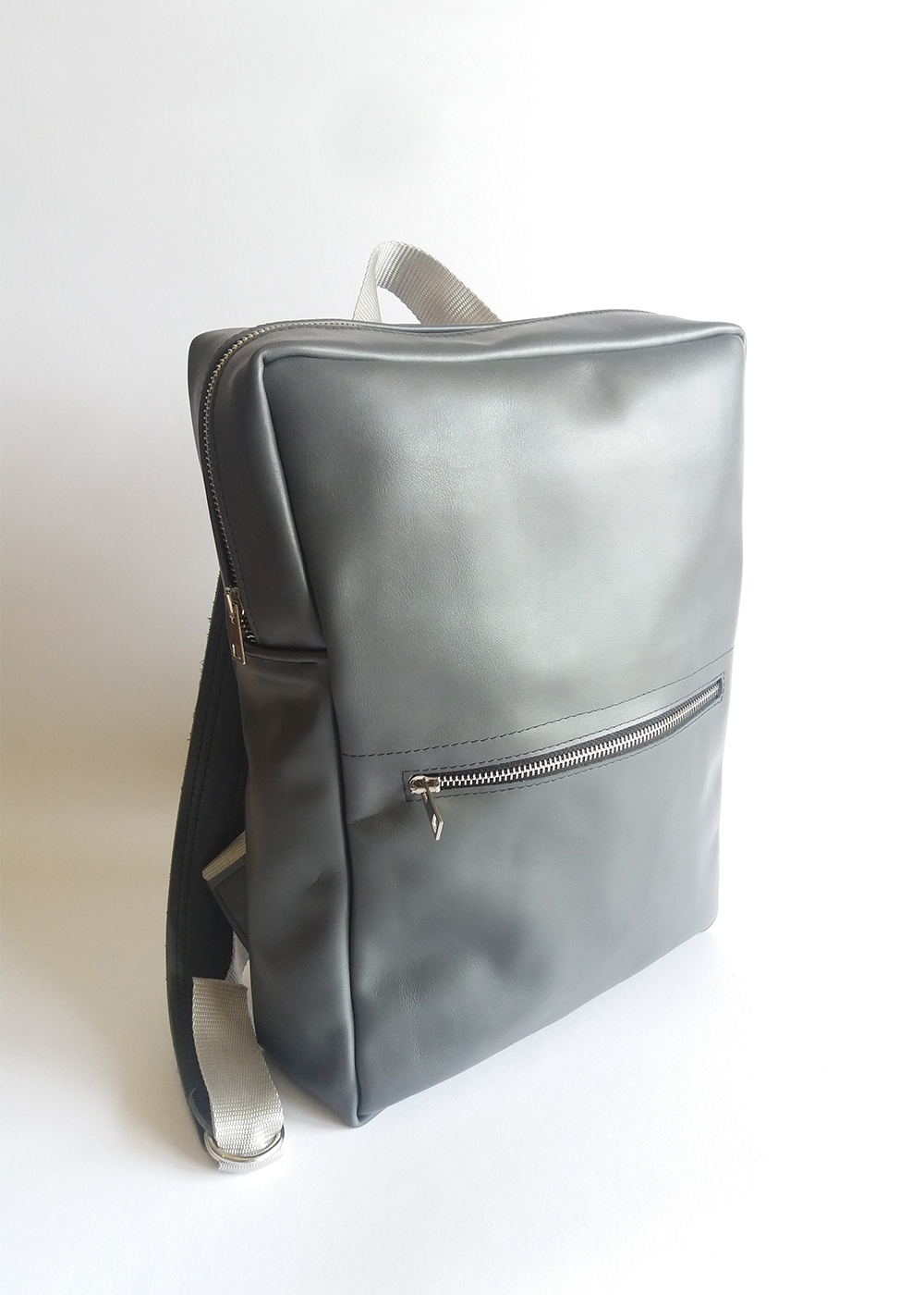 Backpack - Grey Leather - Leka Design : Leka Design