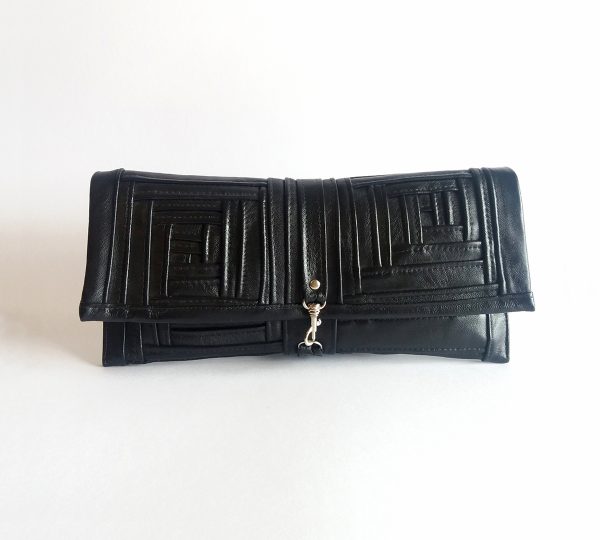 LEKA Patchwork Clutch In Black