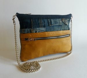 LEKA Patchwork Bag In Jeans